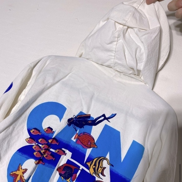 Vintage Vincent Sport White Full Zip Light Jacket Cancun L - Picture 11 of 12